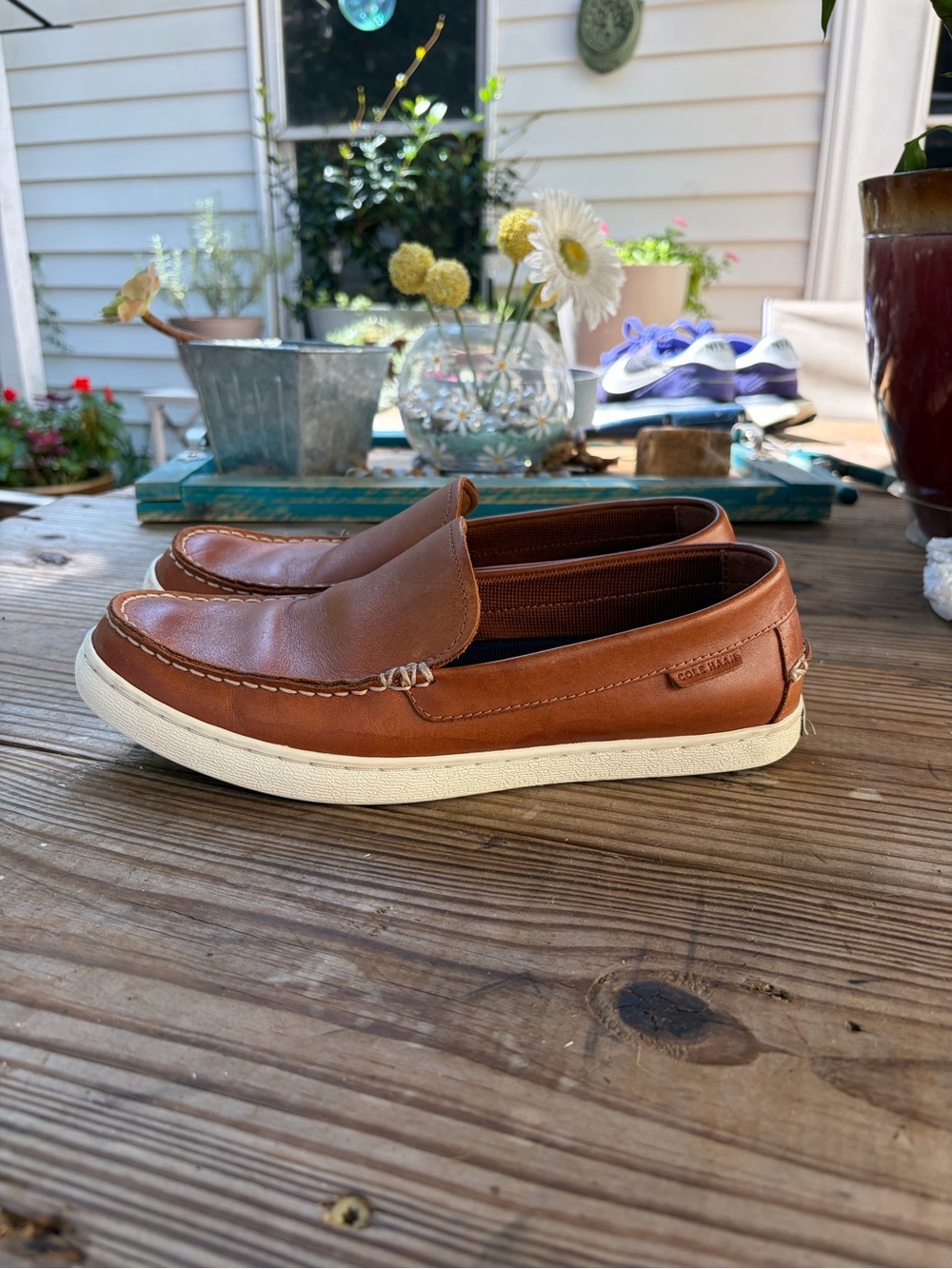 Cole Haan Grand.ØS Men’s 8M Brown Leather Slip-On Loafers Casual Shoes C30965